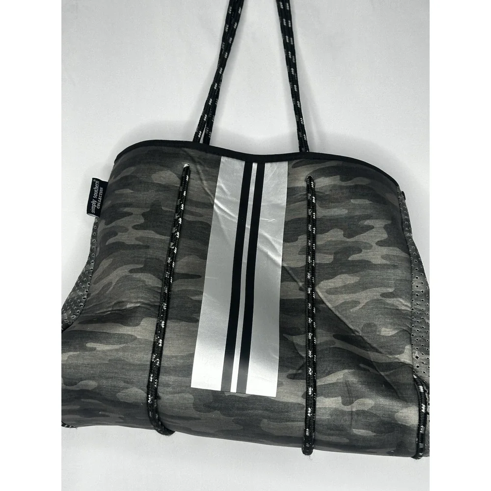 Simply Southern - Camo Neoprene Bag Collapsible Snap Closure With Zipper Pouch